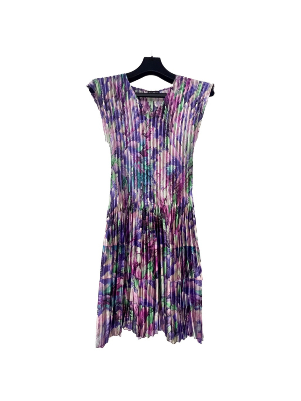 90s Fairy Balletcore Floral Pleated Satin Midi Dress Purple Whimsigoth Ethereal